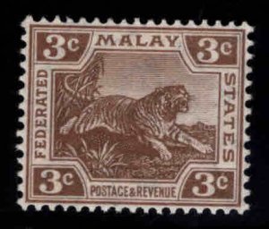 Federated Malay States Scott 41 wmk 3,  brown MH* stamp