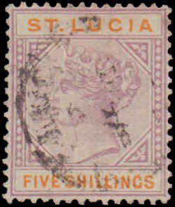 Saint Lucia #38, Incomplete Set, 1891, Used