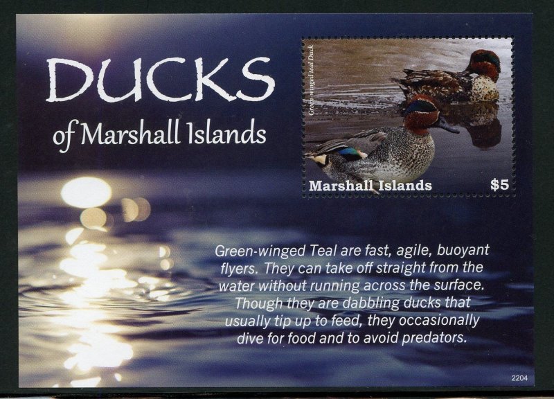 MARSHALL ISLANDS 2022 DUCKS SOUVENIR SHEET MINT NEVER HINGED 