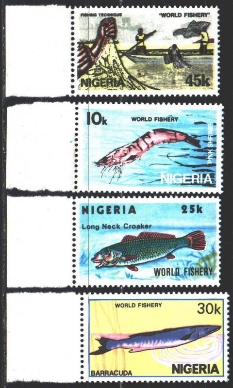 Nigeria. 1983. 421-24. Fishing, fish. MNH.