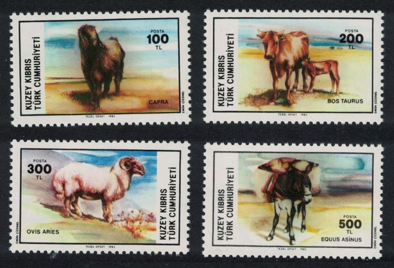 Turkish Cyprus Horses Sheep Donkeys Goat Domestic Animals 4v SG#168-171