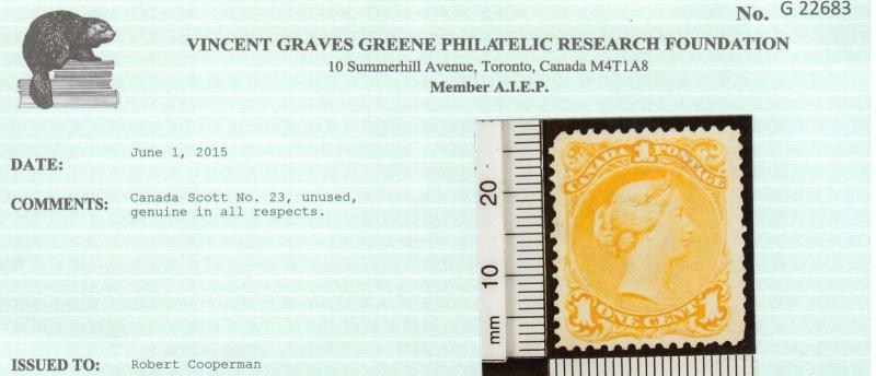 Canada #23 VF Mint **With Certificate**