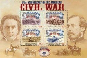 Canouan 2011 - American Civil War 150th Anniversary - Sheet of 4 Stamps - MNH #5