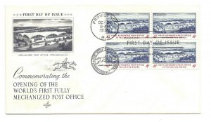 1164 4c Automated Post Office  Artcraft block 4  FDC