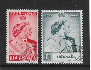 GRENADA 1948 SILVER WEDDING SET FINE USED Cat £25+