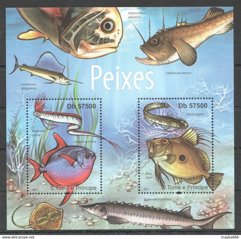 2011 S.Tome & Principe Fauna Fish & Marine Life Fishes Peixes 1Kb ** Bc909