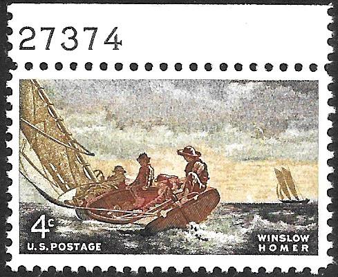 Scott 1207   4¢ Winslow Homer Plate #  Single, MNH