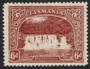 TASMANIA 1905 DILSTON FALLS 6D LITHOGRAPHED WMK CROWN/A PERF 12.5