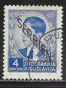 Serbia 2N7: 4d Peter II Yugoslavia Overprint, used, F-VF