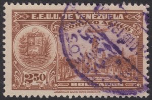 Venezuela 1938-39 2.50b Red Brown. Fine Used. Scott C106, SG 531