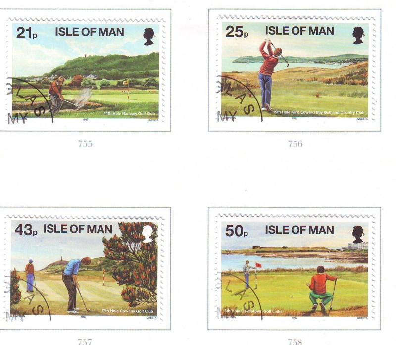 Isle of Man Sc 752-5 1997 Golf stamp set used