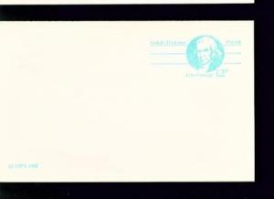 Mint US Postal Reply Card = Scott #UY32a Folded