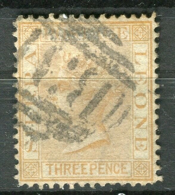 SIERRA LEONE; 1872 early classic QV Crown CC issue fine used 1.5d. value