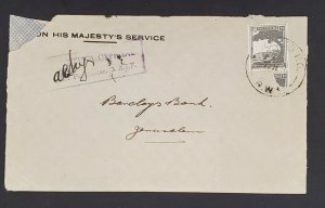 1941 Palestine Australian Army to Barclays Bank Jerusalem Censored Airmail Cover