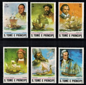 4X  S. TOME E PRINCIPE 1982 - Great explorers & navigators / complete set MNH