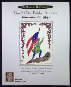 The William F McCarren Collection of Confederate States-Matthew Bennet Sale 213