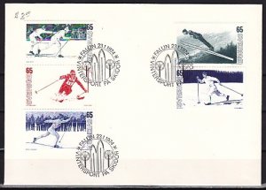 Sweden, Scott cat. 1031-1035. Skiing issue. First Day Cover.