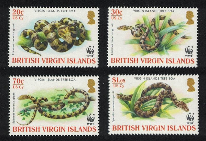 BVI WWF Virgin Islands Boa 4v SG#1178-1181 SC#1051-1054 MI#1137-1140