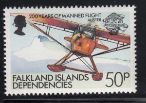 Falkland Islands Dep. 1983 MNH Scott #1L83 50p Auster seaplane