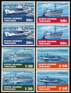 KENYA UGANDA TANZANIA Sc 193-96 MNH PAIRS - 1969 - Ships - COMPLETE SET