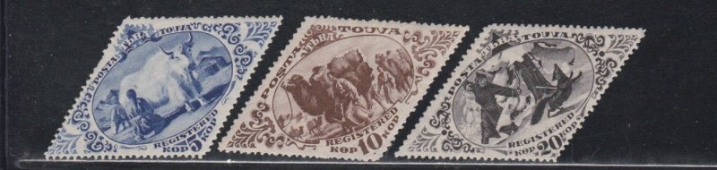 Tannu Tuva # 49-50 & 52, Tuvan Scenes, Unued No Gum, 1/3 Cat.