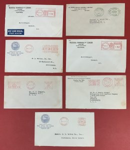 Canada, 1928-1942, Lot of 7 Metered Mail Covers, All sent to the United States