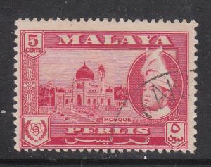 Malaya Perlis 1957 Sc 32 5c Used