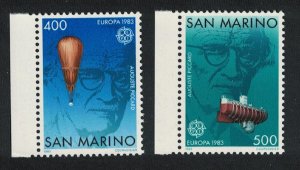 San Marino Auguste Piccard Stratosphere Balloon Bathyscaphe 1983 MNH