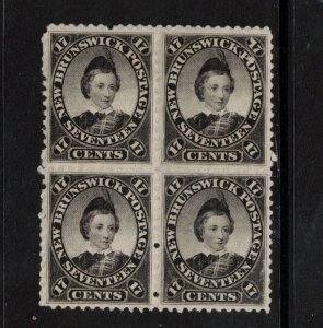 New Brunswick #11 Extra Fine Mint Block Full Original Gum Never Hinged - Offset