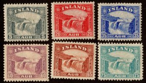 Iceland Scott 170-175 Unused hinged.