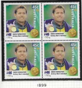 Australia #1899 45c 2000 Olympics Gold Medalist  block of 4 (MNH) CV $5.00