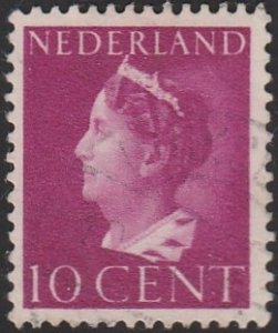 Netherlands #218 1940 10c Violet Queen Wilhelmina USED-Fine-H.