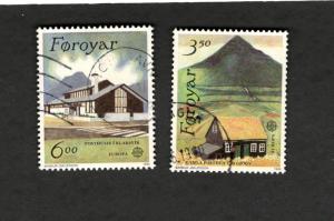 1990 Faroe Islands SCOTT #205 #206 Θ used stamps