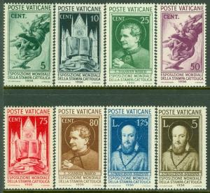 EDW1949SELL : VATICAN 1936 Sc #47-54 VF MNH Choice Cplt set Perfect gum Cat $495