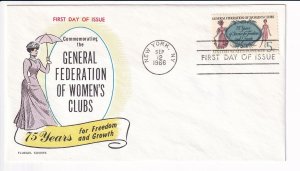 1966 Gen. Federation of Women's Clubs FDC, Fluegel Covers, New York, NY (S33048)