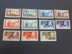 French Equatorial Africa 1937 Sc 33,5,9,41,4,5,51-2,54-5,60 MNH