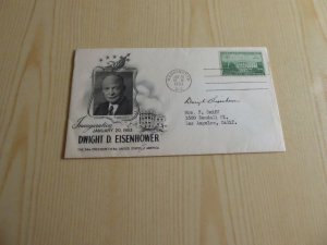 1953 USA Inauguration Cover with Dwight Eisenhower preprint autograph