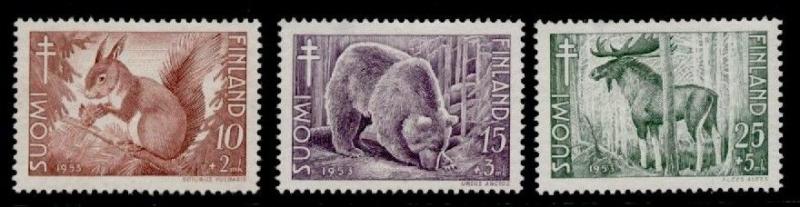 Finland B120-2 MNH Red Squirrel, Brown Bear, Elk