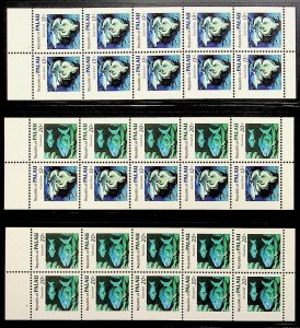 PALAU Sc 13a-b+14b NH BOOKLET PANES OF 1983 - SEA LIFE - Sc$33 - (DL24)