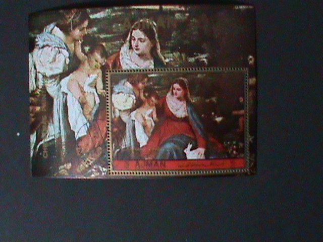 ​AJMAN-1972 CHRISTMAS-PEACE IN THE WORLD-VIRGINS & THE CHILD-CTO S/S VF