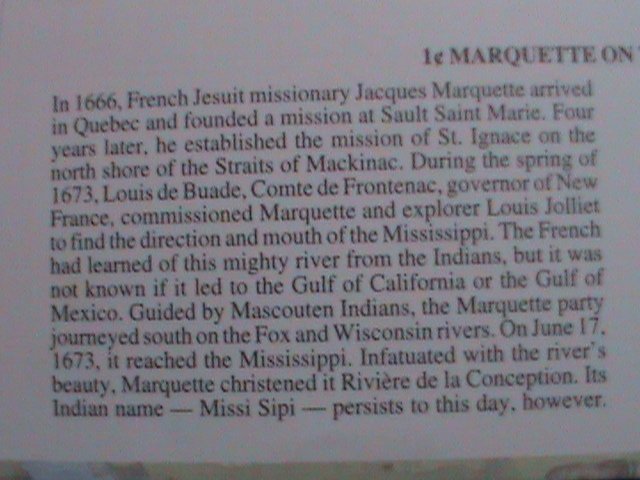 ​UNITED STATES-1998 SC#3209a FDC  MARQUETTE ON THE MISSISSIPPI MINT VERY FINE