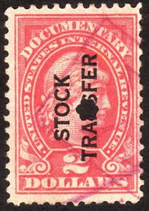1918, US $2, Stock Transfer, Used, Sc RD13