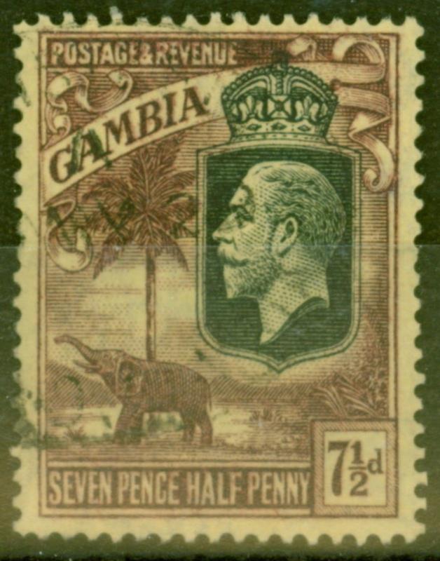 Gambia 1927 7 1/2d Purple-Yellow SG132 V.F.U
