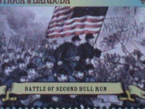 ​ANTIQUE-BARBUDA -AMERICAN CIVIL WAR-THE BATTLE FIELDS MNH SHEET VERY FINE