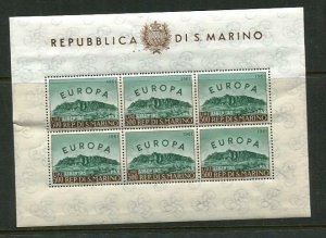 San Marino 1961 Mi 700 Sc 400 MNH EUROPA Sheet of 6 Cv 400 euro 9033