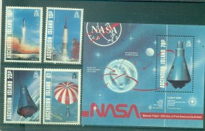 Ascension Is. - Sc# 420-4. 1987 25th Ann. Manned Space Flight. MNH $9.05.