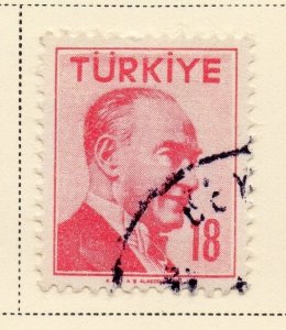 Turkey 1957 Early Issue Fine Used 18k. 093073