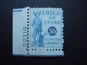 1941 #PS11-PS14 Postal Savings Stamp Plate # Singles  MNH OG VF #3a