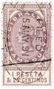 (I.B) Gibraltar Revenue : Duty Stamp 1P 25c