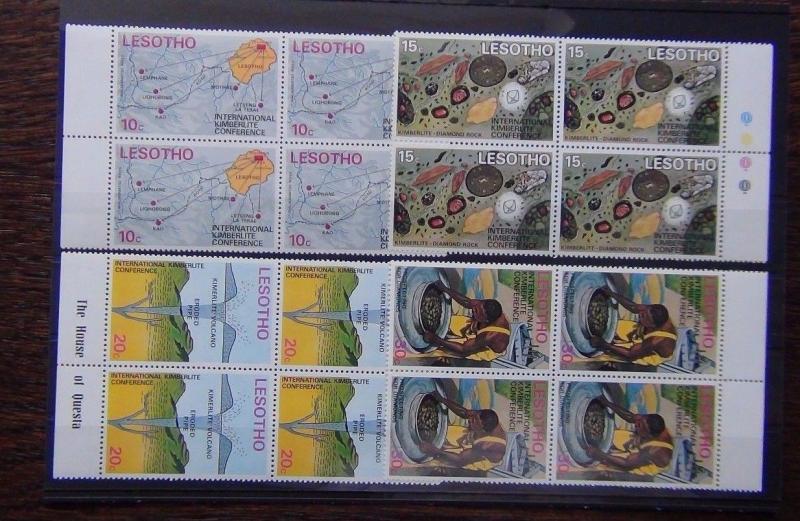 Lesotho 1973 International Kimberlite Conference set in block x 4 MNH 